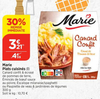 Bi1 Marie Plats cuisinés offre