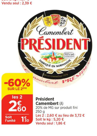 Bi1 Président Camembert offre
