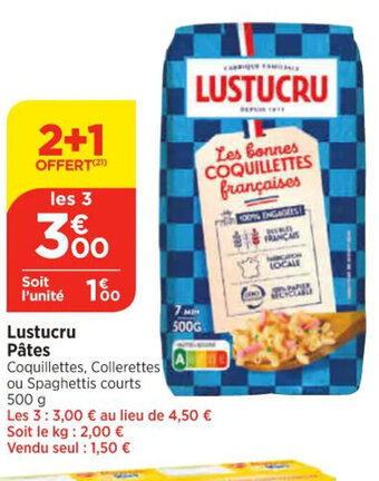 Bi1 Lustucru Pâtes offre