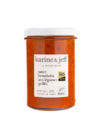 SAUCE BRUSCHETTA AUX LÉGUMES GRILLÉS DE LA MARQUE KARINE ET JEFF