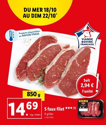 Lidl 5 faux filet offre