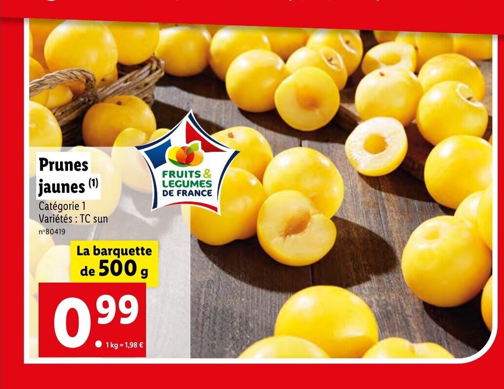 Promo Prunes jaunes (1) chez Lidl