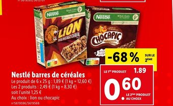 Lidl Nestlé barres de céréales offre