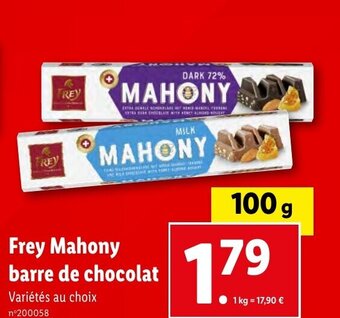 Frey Mahony barre de chocolat