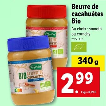 Lidl Beurre de cacahuètes Bio offre