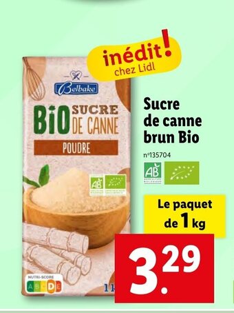 Lidl Sucre de canne brun Bio offre