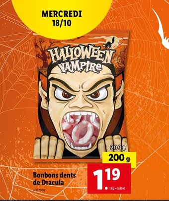 Lidl Bonbons dents de Dracula offre