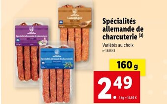Lidl Spécialités allemande de charcuterie (3) offre