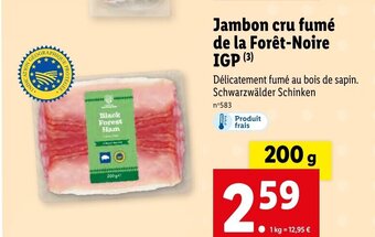 Lidl Jambon cru fumé de la Forêt-Noire IGP (3) offre