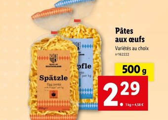 Lidl Pâtes aux œufs offre