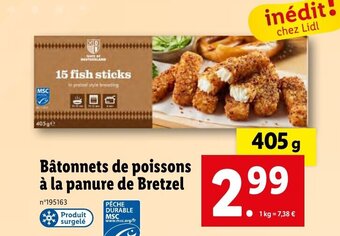 Lidl Bâtonnets de poissons à la panure de Bretzel offre
