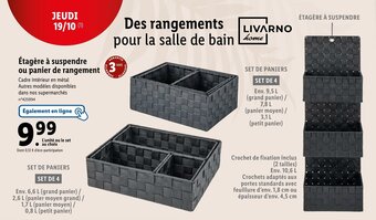 Lidl Étagère à suspendre ou panier de rangement offre