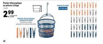 Lidl Panier télescopique ou pinces à linge offre