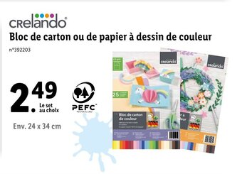 Lidl Bloc de carton ou de papier à dessin de couleur offre