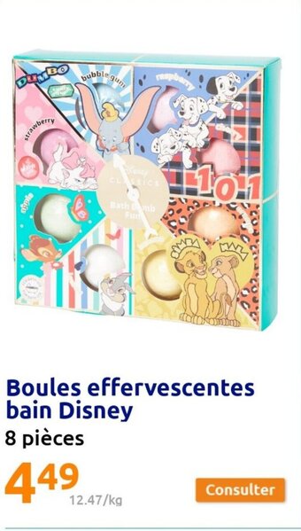 Action Boules effervescentes bain Disney 8 pièces offre