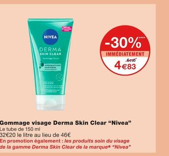 Monoprix Nivea gommage visage derma skin clear offre