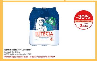 Monoprix Lutécia eau minérale offre