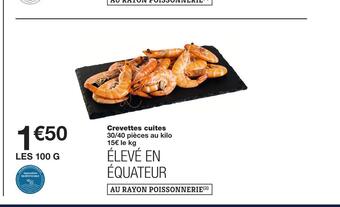 Monoprix Crevettes cuites offre