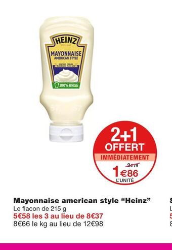 Monoprix Heinz mayonnaise american style offre