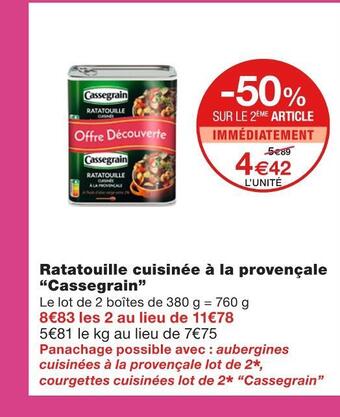 Cassegrain ratatouille cuisinée à la provençale