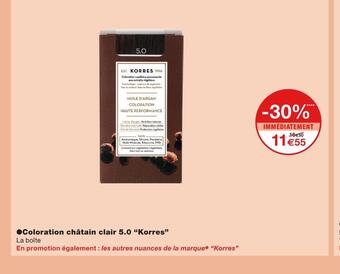 Monoprix Korres coloration châtain clair 5.0 offre