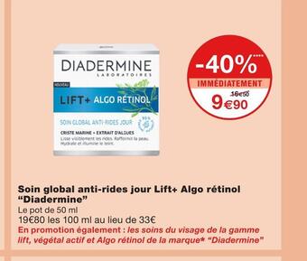 Monoprix Diadermine soin global anti-rides jour lift+ algo rétinol offre