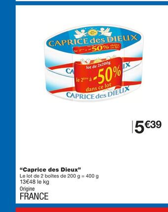 Monoprix Caprice des dieux “caprice des dieux” offre