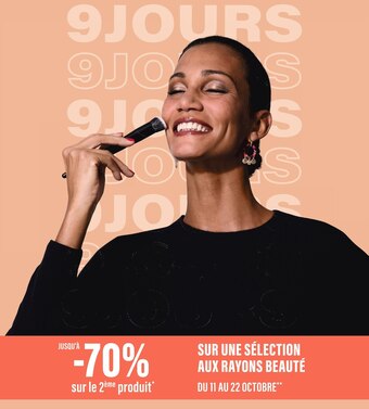 Monoprix 70% sur le 2éme produt sur une selection aux rayons beaute offre