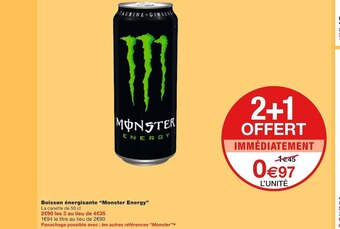 Monoprix Monster energy boisson énergisante offre