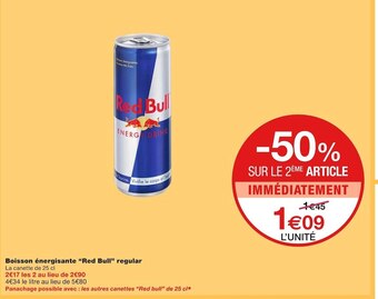 Monoprix Red bull boisson énergisante regular offre
