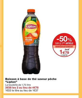 Monoprix Lipton boisson à base de thé saveur pêche offre