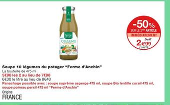 Ferme d’anchin soupe 10 légumes du potager