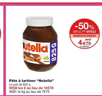 Monoprix Nutella pâte à tartiner offre
