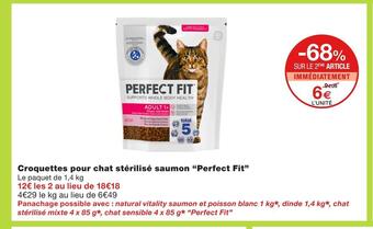 Monoprix Perfect fit croquettes pour chat stérilisé saumon offre