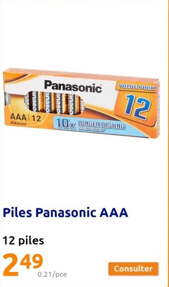 Action Piles Panasonic AAA offre