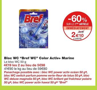 Monoprix Bref wc bloc wc color activ+ marine offre