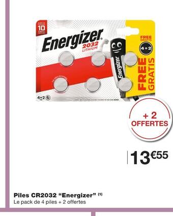 Monoprix Energizer piles cr2032 offre