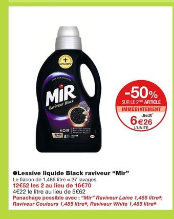 Monoprix Mir lessive liquide black raviveur offre