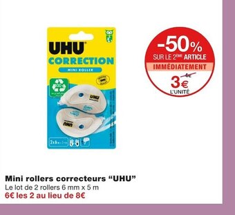 Monoprix Uhu mini rollers correcteurs offre