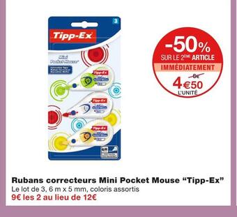 Monoprix Tipp-ex rubans correcteurs mini pocket mouse offre