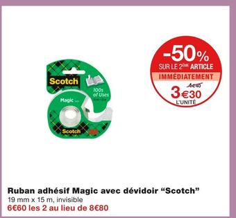 Monoprix Scotch ruban adhésif magic avec dévidoir offre
