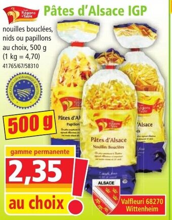 Norma Pâtes d'Alsace IGP offre