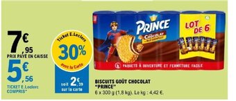 BISCUITS GOÛT CHOCOLAT "PRINCE"