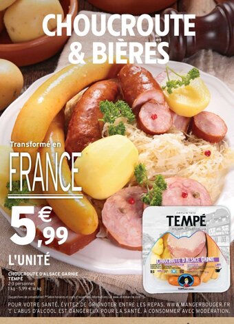 Intermarché CHOUCROUTE D'ALSACE GARNIE TEMPÉ offre