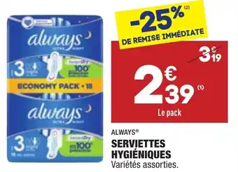 ALDI Serviettes hygiéniques offre
