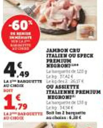 Hyper U JAMBON CRU ITALIEN OU SPECK PREMIUM MEGRON offre