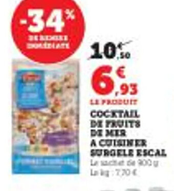 Hyper U Cocktail de fruits de mer a cuisiner surgele escal offre