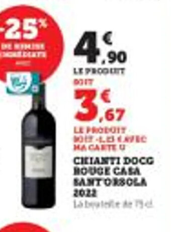Hyper U Chianti docg rouge casa sant orsola 2022 offre