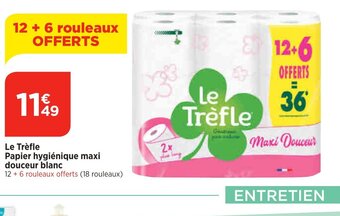 Maximarché Le Trèfle Papier hygiénique maxi douceur blanc offre