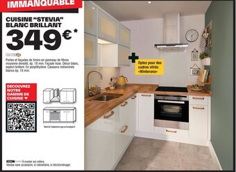 Brico Dépôt CUISINE "STEVIA" BLANC BRILLANT offre